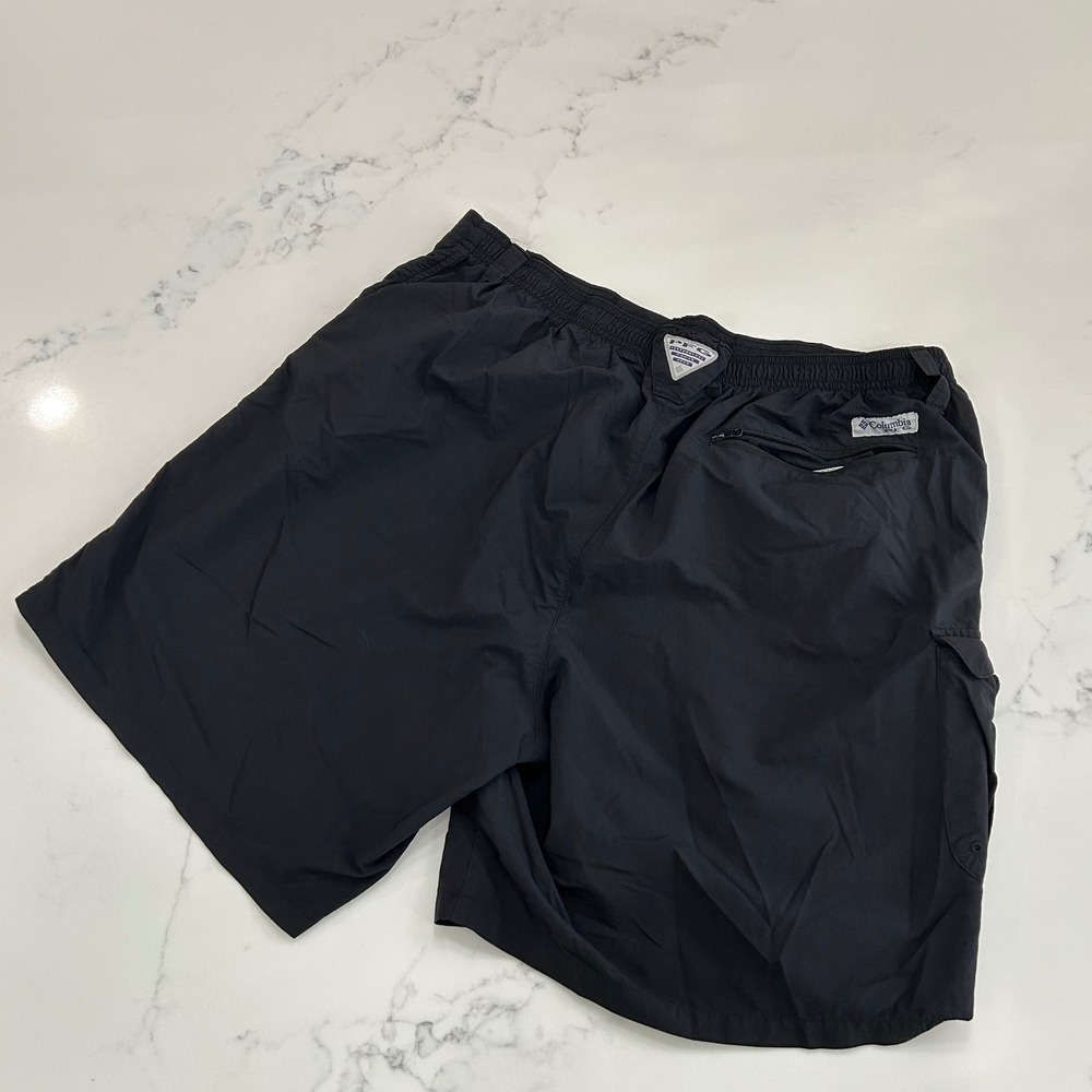 Columbia Mens XL Omni-Shade‎ Cargo Shorts Fishing Hiking Active Black Swimming